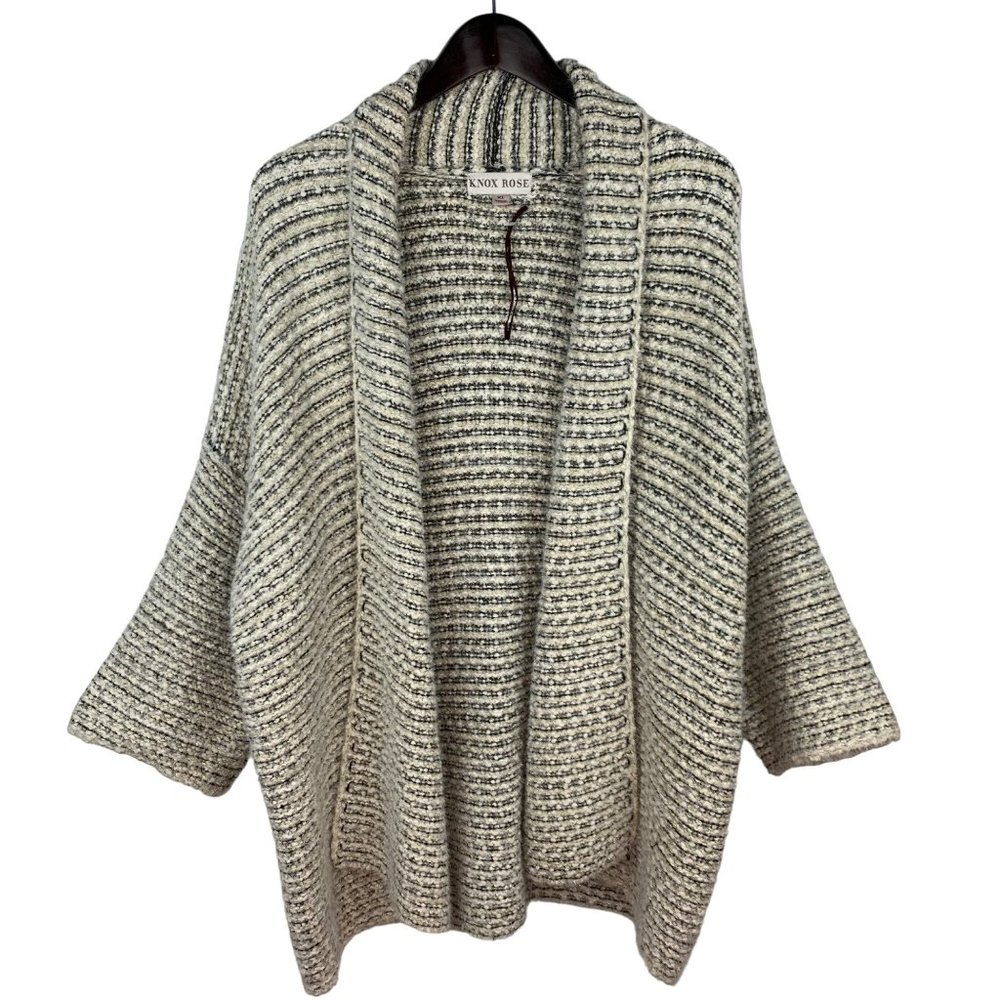 Knox Rose Chunky Knit Open Front Kimono Sleeve Sweater Size XL